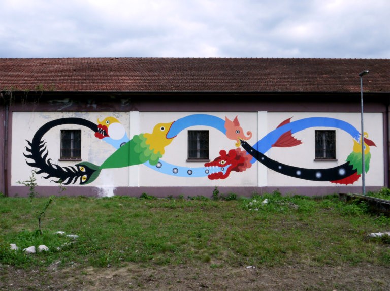 Dem street artist maschere disegni murales10