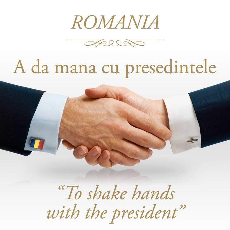 Che esosi in Romania, danno un sacco d'importanza al loro mini me, al punto da chiamarlo Presidente, a cui dare una forte stretta di mano.