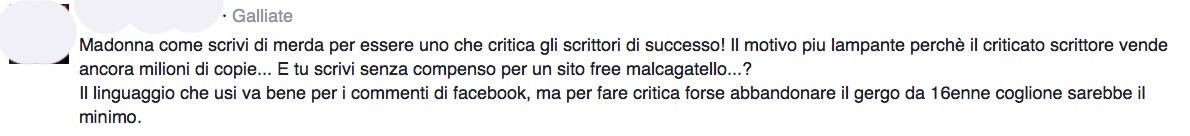 Un sito free malcagatello. Che però hai letto e commentato.