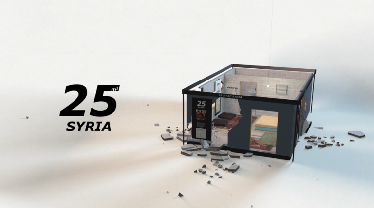 L'installazione Ikea per raccogliere fondi per la Croce Rossa in Siria