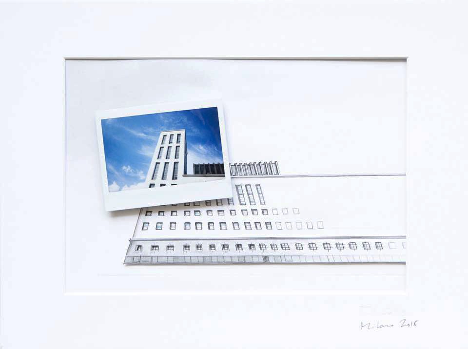Torre della Biblioteca, Tribunale Milano, settembre 2016
Foto di Paolo Belletti + intervento a matita di Ariel De Boni