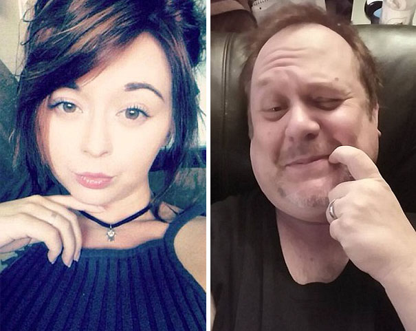 La smorfia più orribile dalla nascita dell'internet, poteva la ragazza esserne esente?  Assolutamente no e così il padre la percula a gratis.