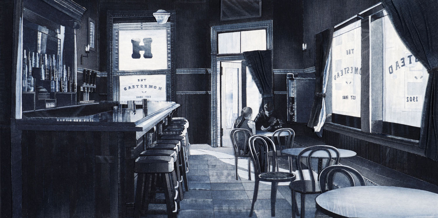 Vi sembra un dipinto? In realtà si tratta di un collage fatto con tanti jeans diversi