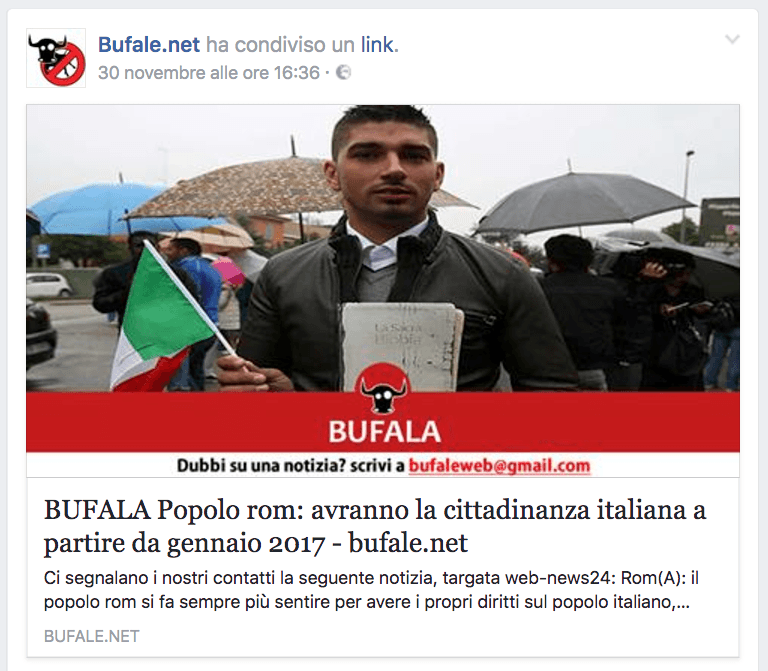 Alcuni esempi di bufale smascherate dal sito