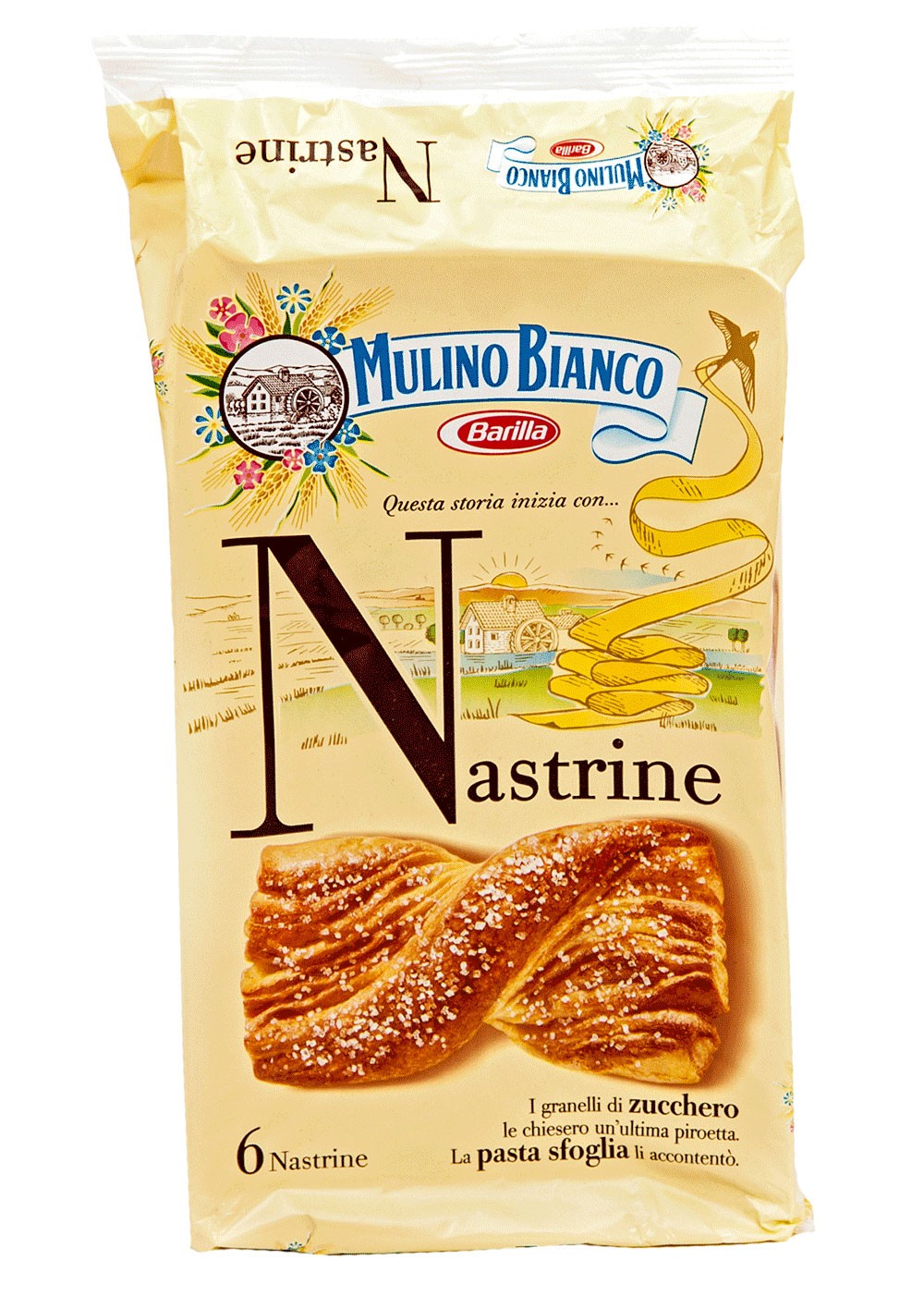 La mitica Nastrina, che coi punti ci prendevi anche il fornetto scaldabrioche, che sembra si rompesse quasi subito per via delle resistenze difettose. Ha diviso l'Italia: chi l'amava calda, chi fredda come l'abisso. Le scorze d'arancia candita e la forma particolarmente inzupposa la rendono tuttora una delle merendine più buone in assoluto per la prima colazione.