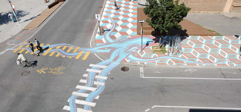 Roadsworth Street art