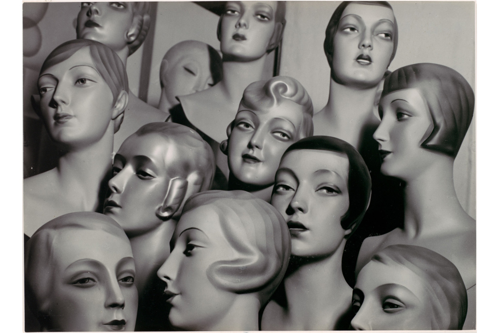 Arrangement of 12 Female Mannequin Heads, Each with Distinct Physiognomy and Period Hair Style. 1920s-30s. Peter Weller
