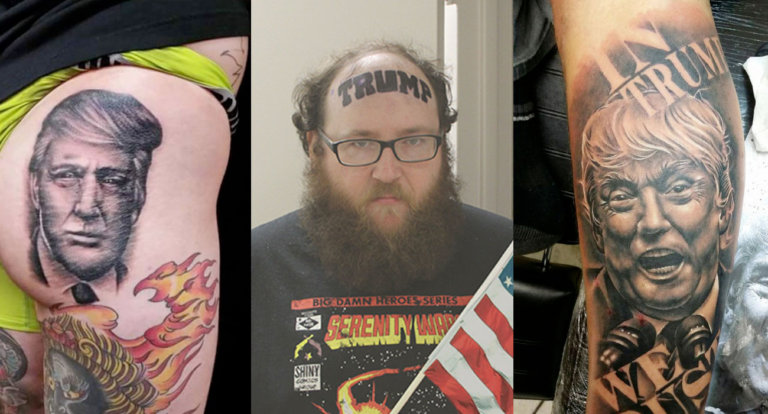 Gli americani si stanno facendo un sacco di tatuaggi brutti dedicati a Trump