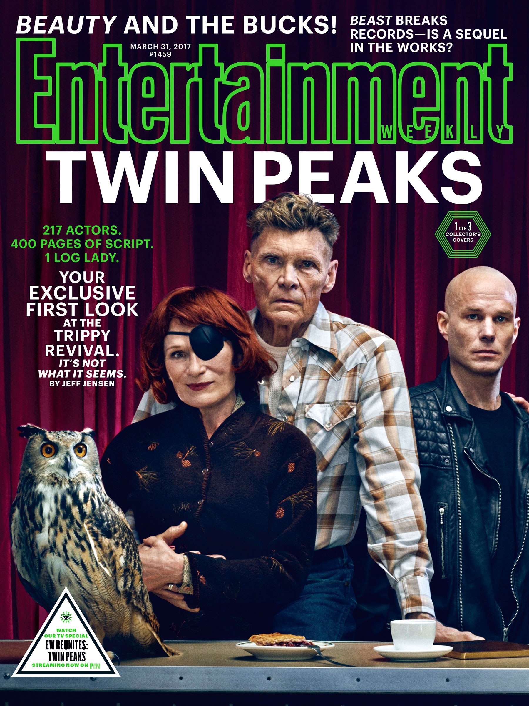 Una delle tre copertine di Entertainment Weekly. Da sinistra verso destra: Wendy Robie (Nadine Hurley), Everett McGill (Big Ed Hurley) e James Marshall (James Hurley)