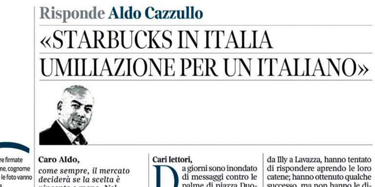 cazzullo starbucks umiliazione
