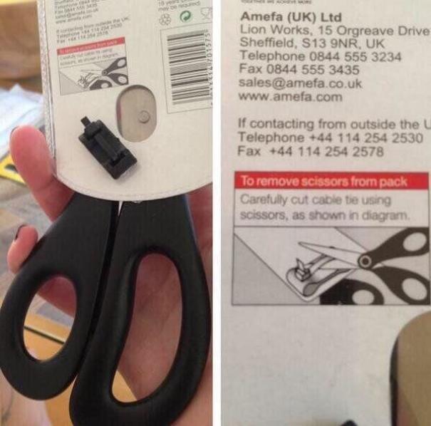 Per usare queste forbici ci vuole un paio di forbici.