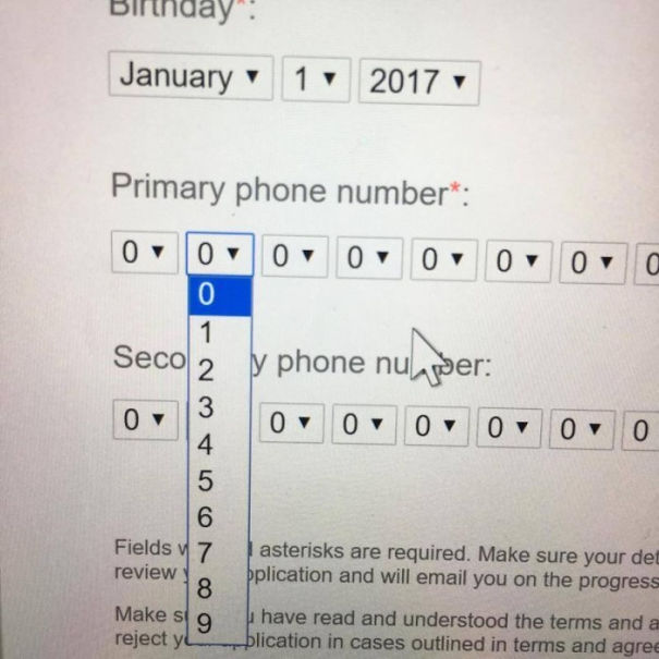 Il modo più lento in assoluto per inserire il numero di telefono.