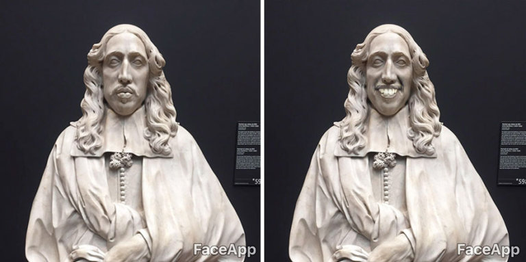 Queste opere d'arte acquistano il sorriso con FaceApp
