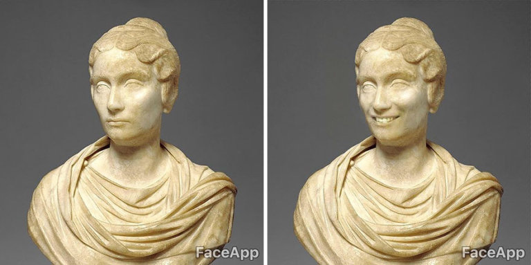 Queste opere d'arte acquistano il sorriso con FaceApp