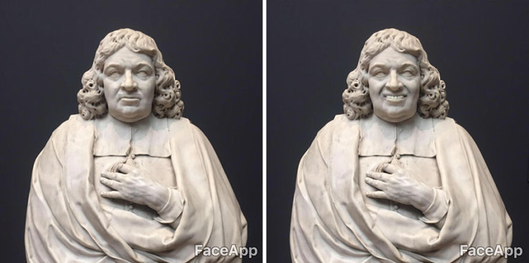 Queste opere d'arte acquistano il sorriso con FaceApp