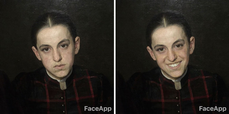 Queste opere d'arte acquistano il sorriso con FaceApp
