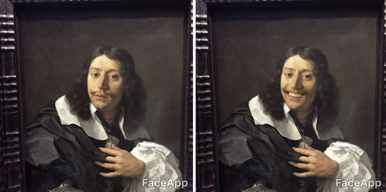 Queste opere d'arte acquistano il sorriso con FaceApp