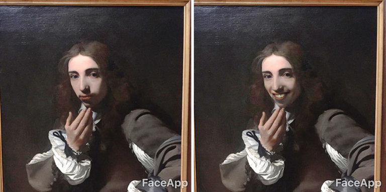 Queste opere d'arte acquistano il sorriso con FaceApp