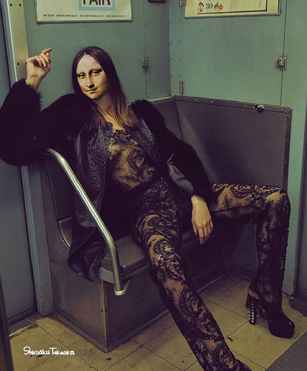 La Gioconda di Leonardo di ritorno da una serata hot in un noto night club della riviera.