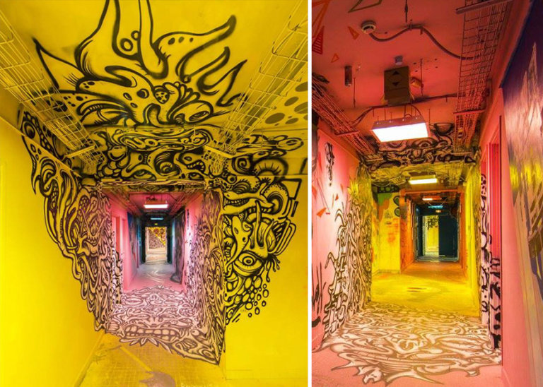 100 graffiti sui muri di un edificio scolastico a Parigi