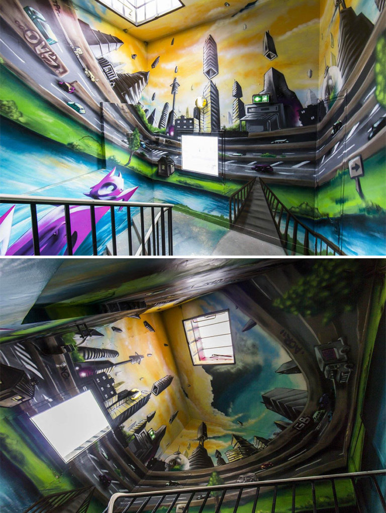 100 graffiti sui muri di un edificio scolastico a Parigi