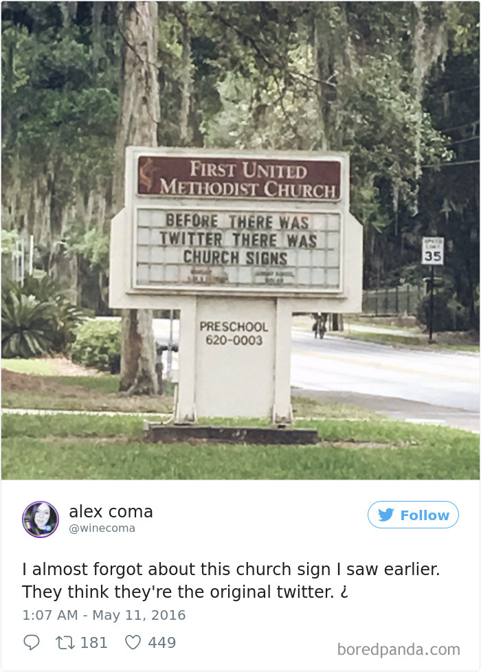 Prima di Twitter c'erano le insegne delle chiese