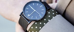 Mans wrist with the watch