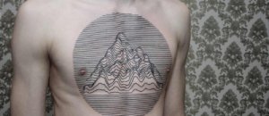 Tatuaggio di sole linee di Dots To Lines