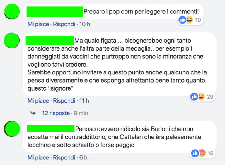 I commenti dei NoVax all'ospitata di Burioni da Cattelan