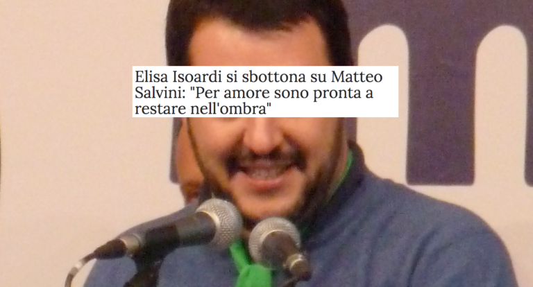 Elisa Isoardi starà all’ombra di Matteo Salvini: iniziamo male.