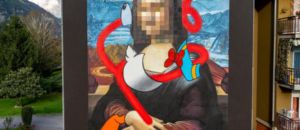 Mini OZMO 'Pixelated Mona Lisa with destructurated Donald Duck in Valle Camonica’ Angone ph Davide Bassanesi