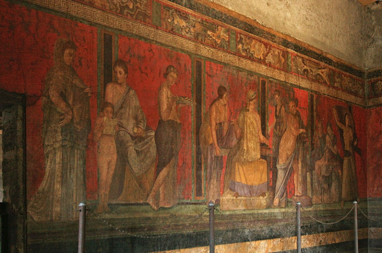 Roman fresco Villa dei Misteri Pompeii