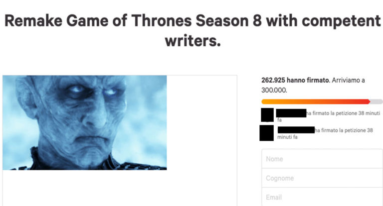 La petizione per rifare da capo l’ultima stagione di Game of Thrones è una sciocchezza