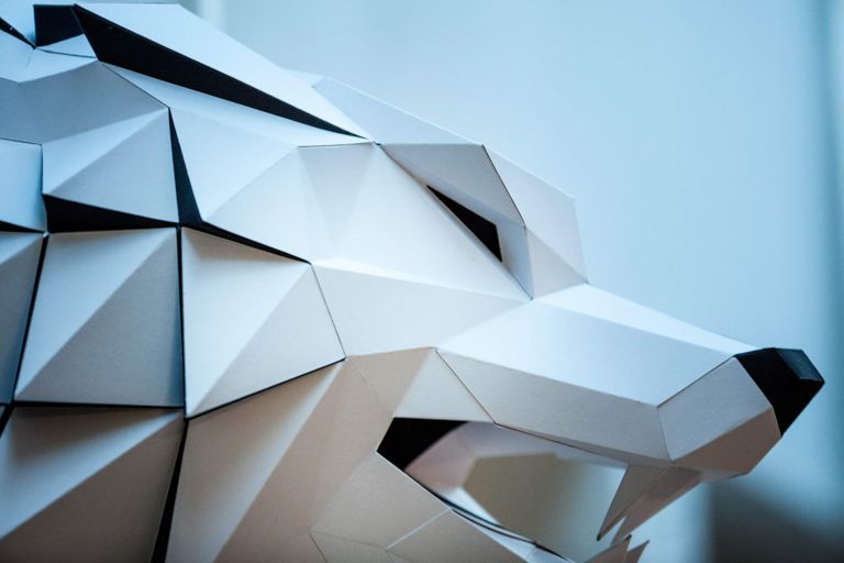 Kit testa di lupo PUZZLE 3D origami carta