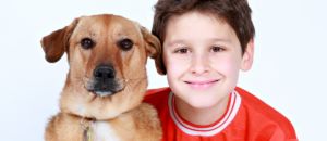 Boy dog friends pet animal love child family