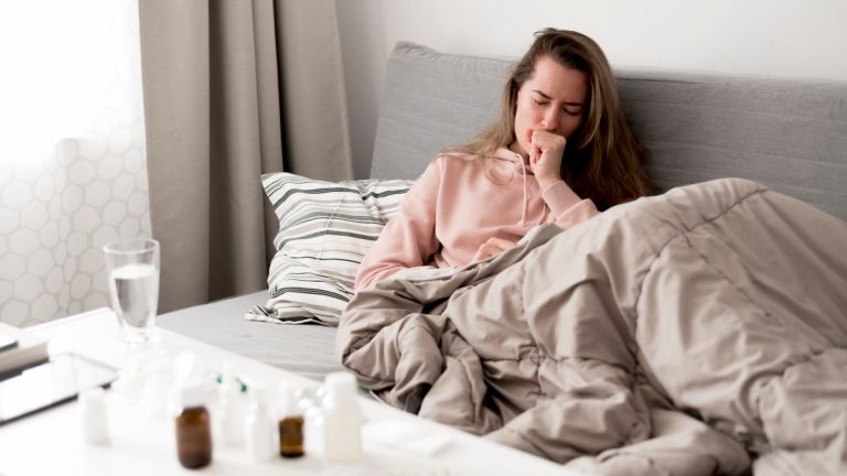 Long view woman having headache