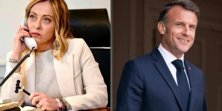 Giorgia Meloni Emmanuel Macron