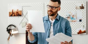 Uomo legge documento