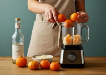 Aceto e mandarino in frullatore