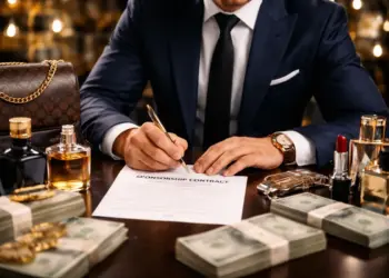 Personaggio dello spettacolo firma contratti con sponsor