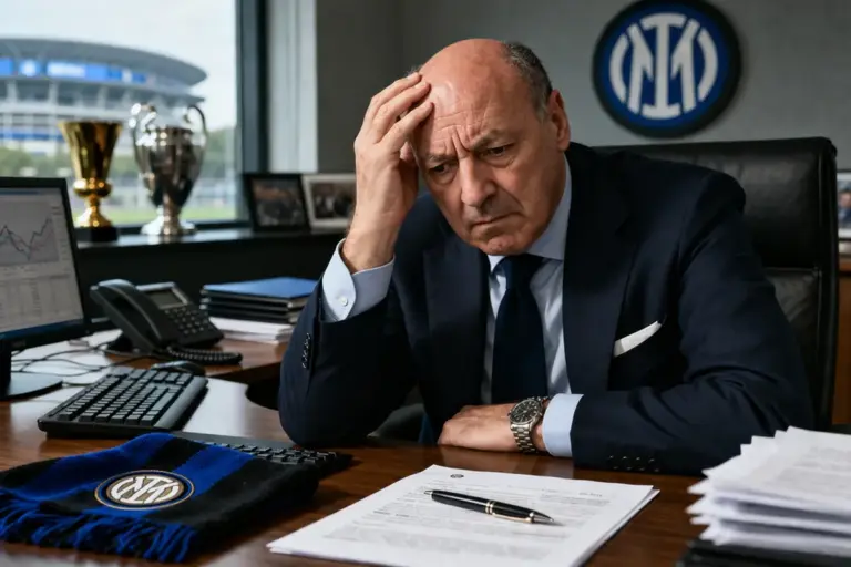 Marotta preoccupato, immagine creata con intelligenza artificiale
