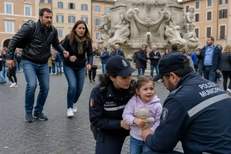 Bambina di due anni si perde tra la folla a Fontana di Trevi: il salvataggio dei vigili urbani