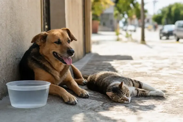 Cani e gatti sotto il sole: gli errori più comuni dei proprietari durante le ondate di calore