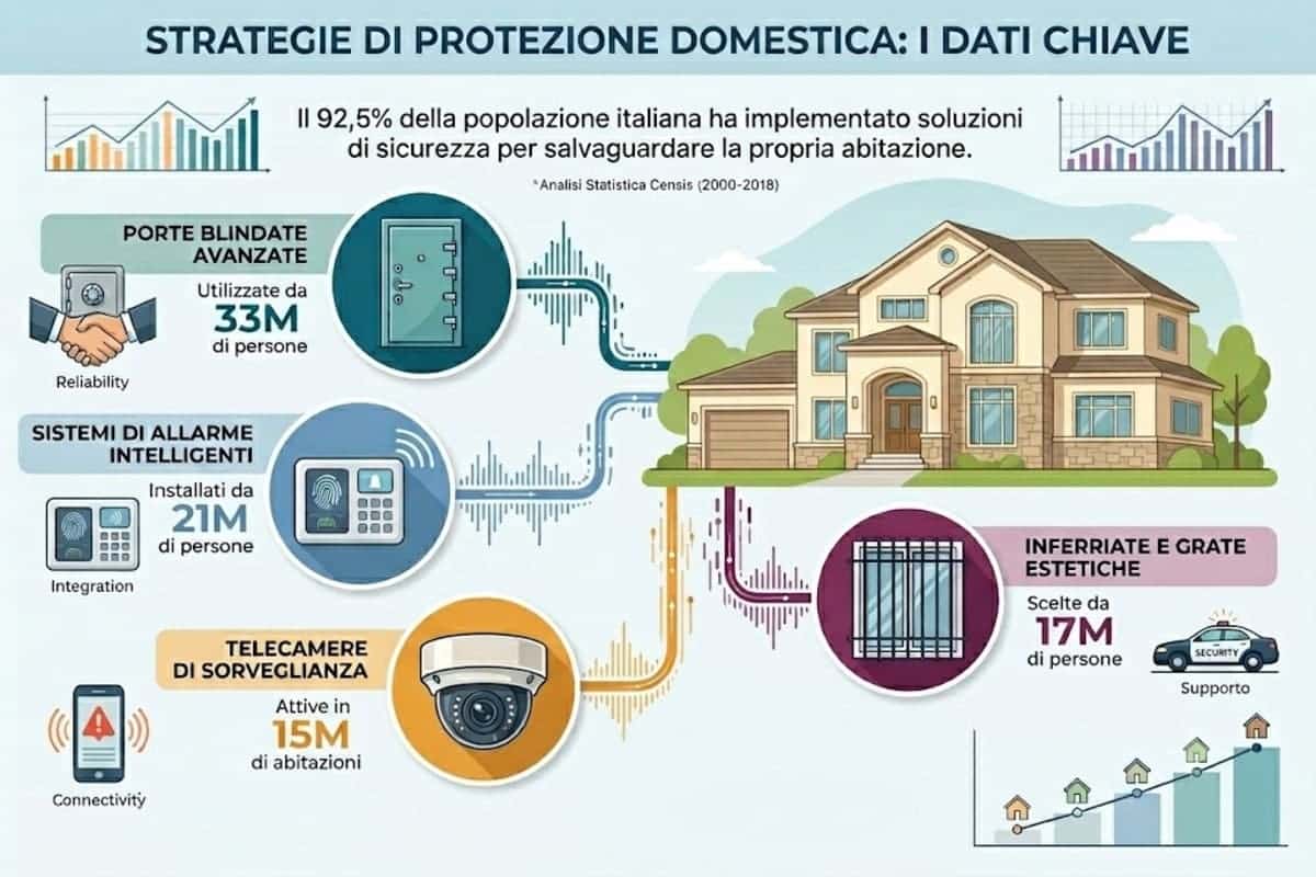 Infografica sulle tipologie di allrmi scelte dagli italiani per difendersi dai furti