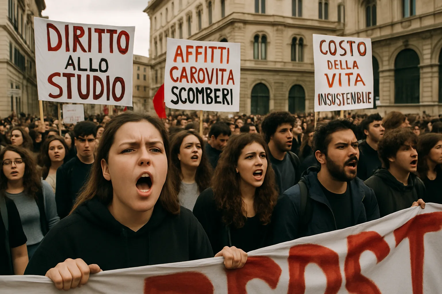 Proteste studentesche a Roma, la mobilitazione del 17 ottobre contro caro vita e emergenza abitativa (2)